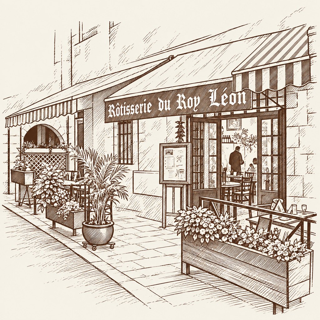 La salle du restaurant La Rôtisserie du Roy Léon à Bayonne